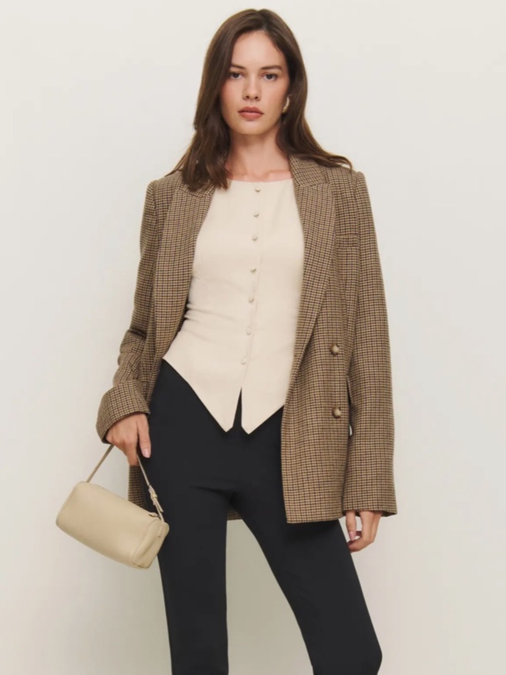 Reformation Martha Botton Up Asymmetric Blouse